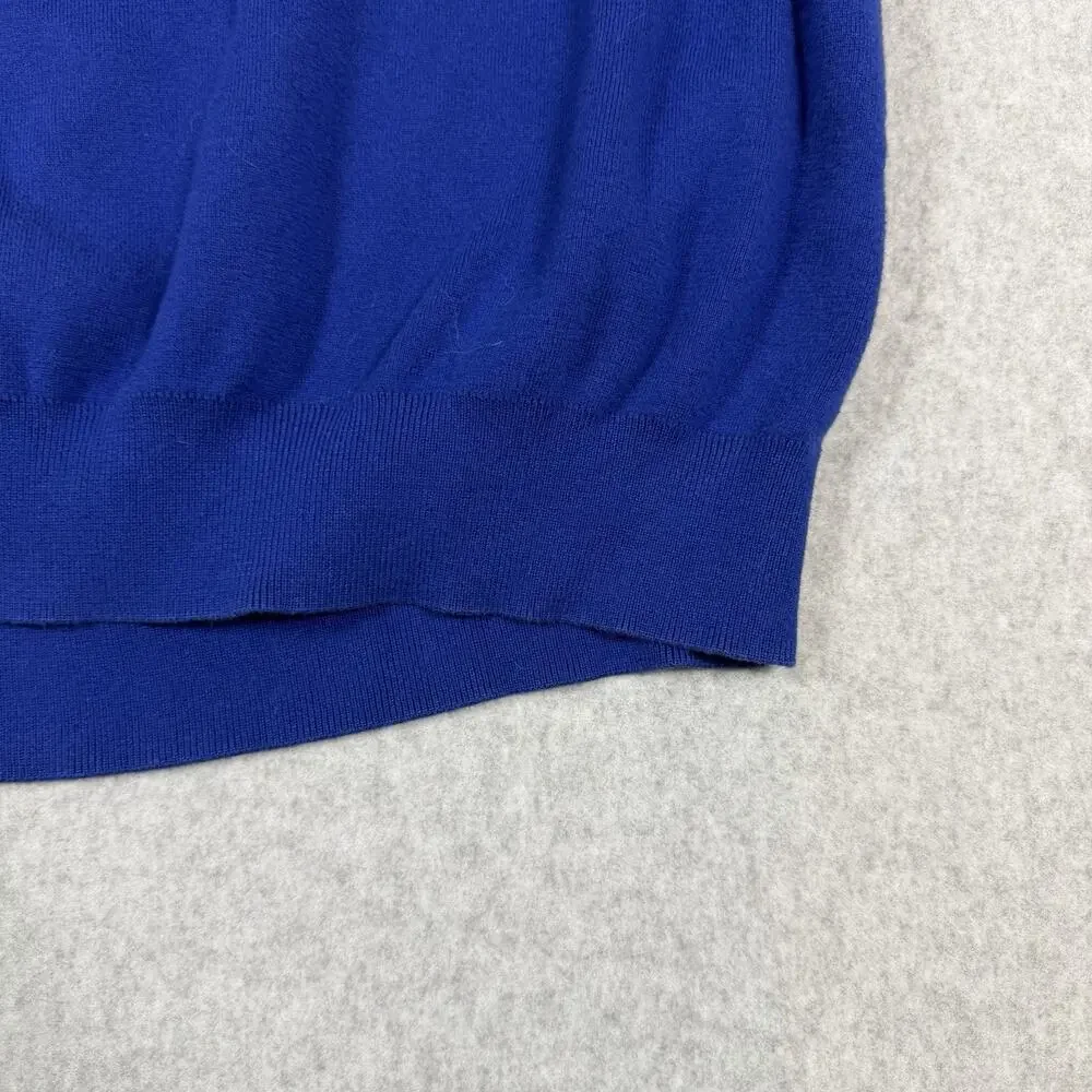 Vintage Polo Ralph Lauren Blue Sweater Vest Mens XXL Cotton Knit Golf 90s Preppy
